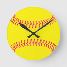 Redondo Relógio Softball Personalizado