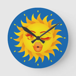 Redondo Relógio Sun Emoji