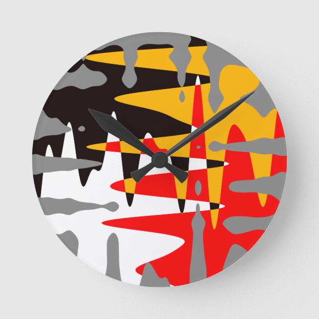 Redondo Relógio Tribal Modern Native Art Wall Clocks Decor (Frente)