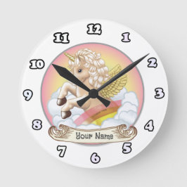 Redondo Relógio Unicórnio do Baby Rainbow