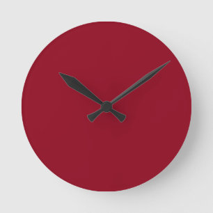 Redondo Relógio Vermelho Maroon