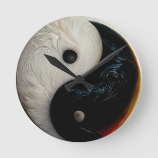 Redondo Relógio Yin e Yang