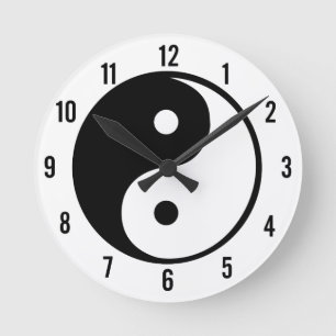 Redondo Relógio Yin Yang