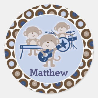 Redondo Rock Star Mackeys Personalizadas Folhas de Adesivo