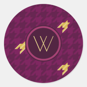 Redondo Rosa com Dourado adesivo de alta definição