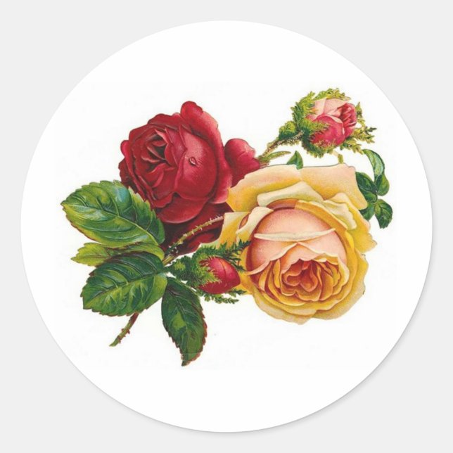 Redondo Rosas Antigos - Adesivo (Frente)