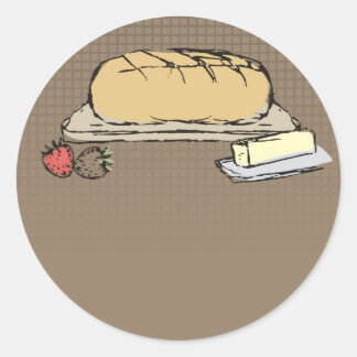 Redondo rosca pão assando do meu adesivo de presentes da c