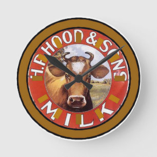 Redondo Rosto de Vaca, Face de Relógio de Vintagem de Leit