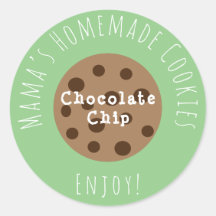 Rótulo Alimentício Adesivo Verde Cookies Caseiros 