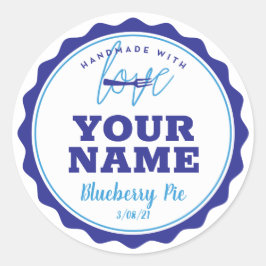 Redondo Rótulo Azul de Padaria Cozinha Adesivo