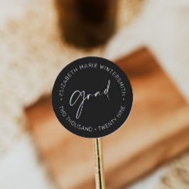 Redondo Rótulo de Adesivo de Convite de Formatura de Letra