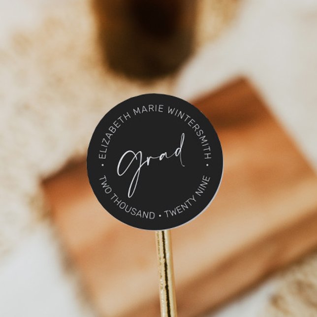 Redondo Rótulo de Adesivo de Convite de Formatura de Letra (Criador carregado)