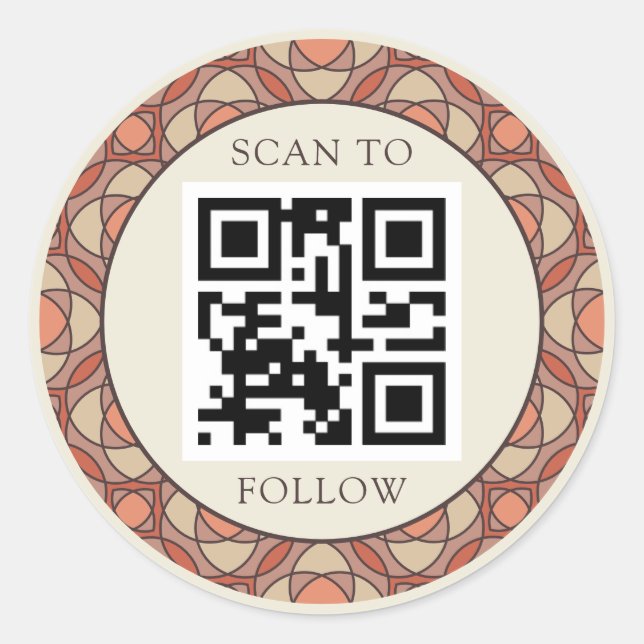 Redondo Rótulo de Adesivo de Marca de Mosaico Terroso Mode (Frente)