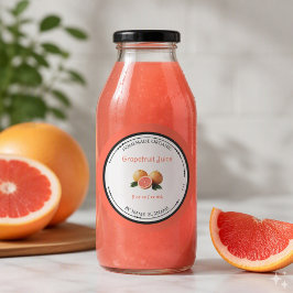 Redondo Rótulo de Adesivo de Suco de Toranja Orgânico Case