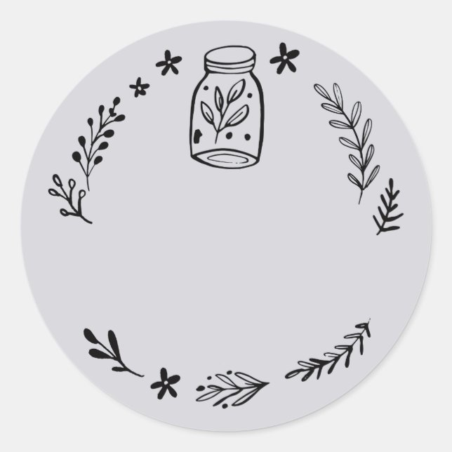 Redondo Rótulo de adesivo em branco para Pote / Tempero (Frente)