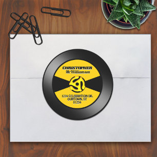 Redondo Rótulo de Disco de Vinil 45 Personalizado Adesivo 