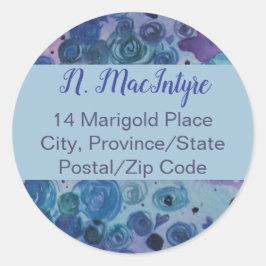 Redondo Rótulo do adesivo do envelope roxo artístico (20)