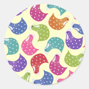 Redondo Rótulo do adesivo do Rainbow Chicken Hen Pattern