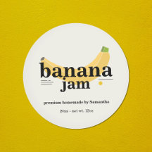 Rótulo Moderno de Geléia de Banana Adesivo