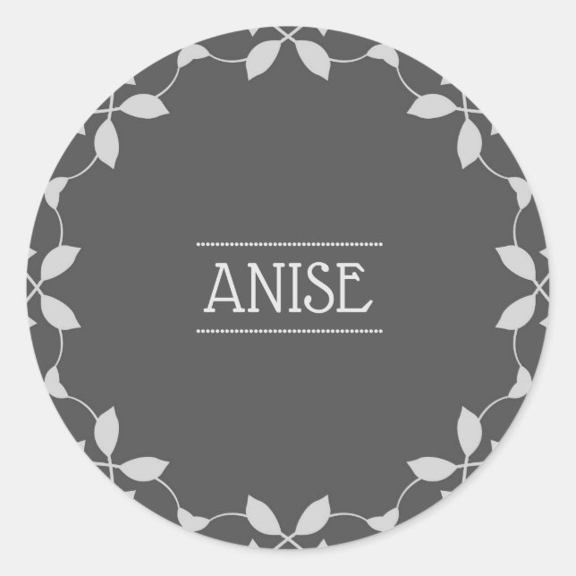 Redondo Rótulos do adesivo Anise Spice Jar (Frente)