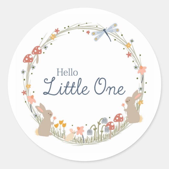 Redondo Rótulos do adesivo do Woodland Baby (Frente)