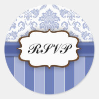 RSVP - Adesivo de distribuição de Damasco Azul