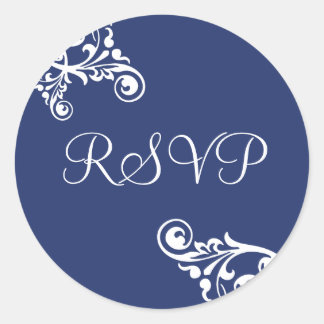 Redondo RSVP — Selo do adesivo de envelopes florescente