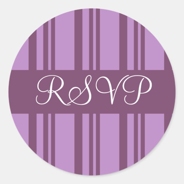 Redondo RSVP Stripes Envelope Selo do Adesivo (Frente)