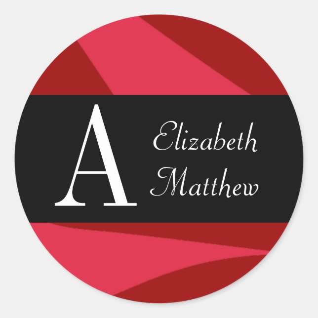 Redondo Ruby Red Personalize o adesivo Sobrenome e Nome (Frente)
