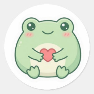 Redondo Sapo de Amor Minimalista Adesivo Sapo Fofo Seguran