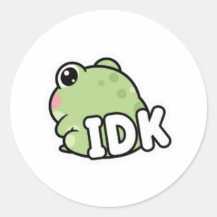 Redondo Sapo IDK Adesivo Fofo Sapo Ignorando Meme Minimal 