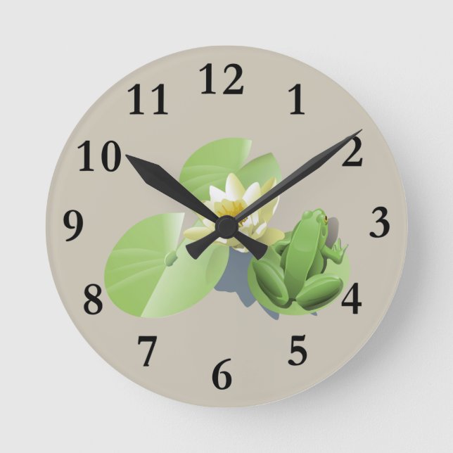 Redondo Sapo No Relógio Do Lilypad (Frente)