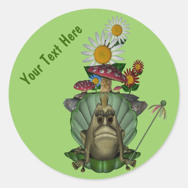 Redondo Sapo Princesa Sobre O Adesivo De Pedra Trona (Frente)