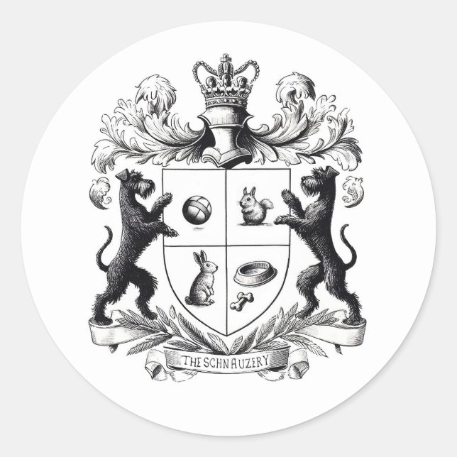 Redondo Schnauzer Casaco do adesivo de armas (Frente)