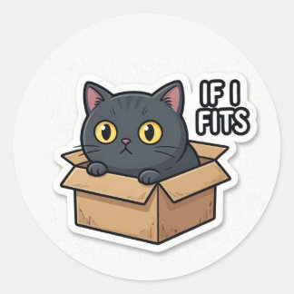 Redondo Se Couber Eu Sento Adesivo de Gato Meme Engraçado