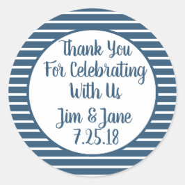 Redondo Seersucker Agradece-Lhe O Adesivo Personalizável