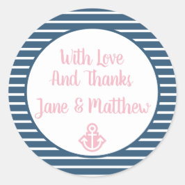 Redondo Seersucker Agradece-Lhe O Adesivo Personalizável