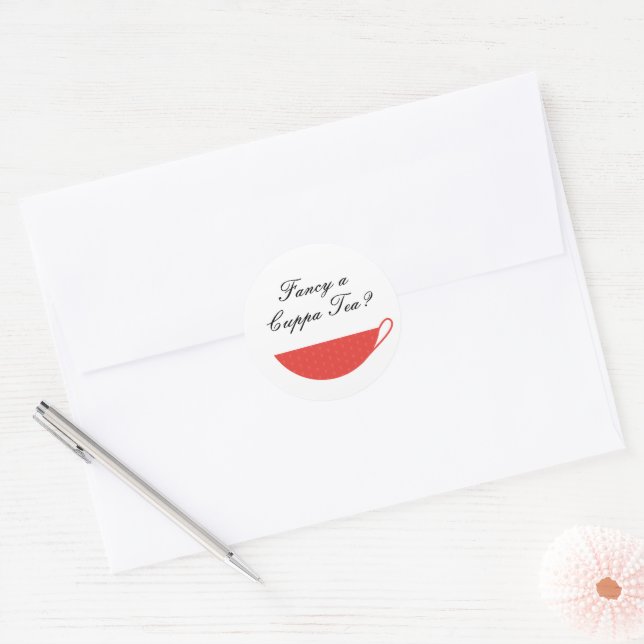 Redondo Seletor de Envelope Red Teacup e adesivo (Envelope)