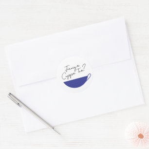 Redondo Seletor de Envelope Teacup Azul / Adesivo