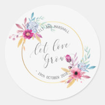 Selo de Adesivo de Casamento Floral Elegante Sr. &
