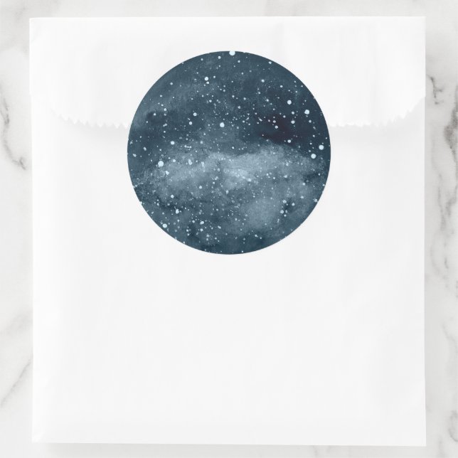 Redondo Selo de Envelope Celestial Lua | Adesivo (Bolsa)