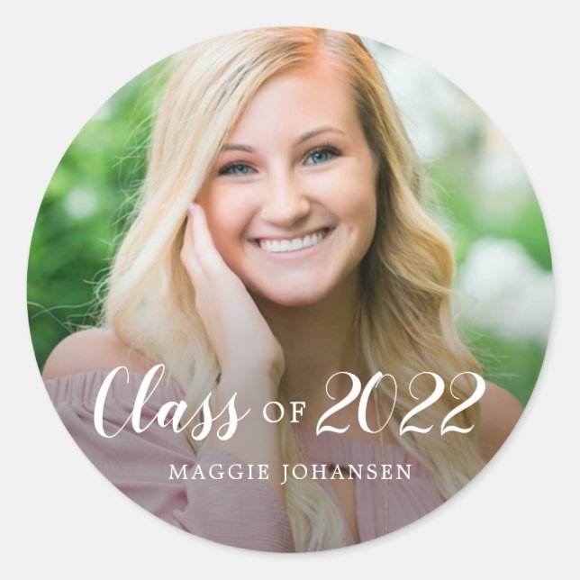 Redondo Selo de Envelope do Adesivo de Graduação de Fotos  (Frente)