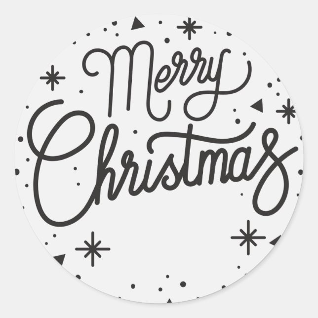 Redondo Selo de Envelope Feliz de Natal / Adesivo (Frente)