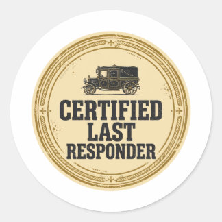 Redondo Selo de Último Respondedor Certificado Adesivo