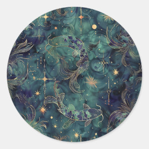 Redondo Selo do adesivo de astrologia de Peixes personaliz