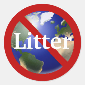 Redondo Sem Litter Permitido Adesivo - Personalizado