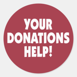 Redondo Seu adesivo de Ajuda de Doações