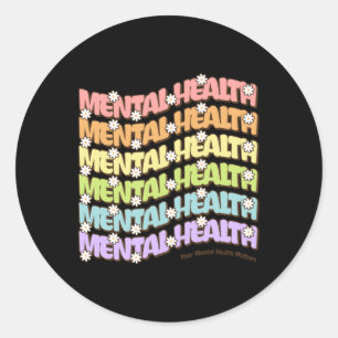 Redondo Seu adesivo de saúde mental 2