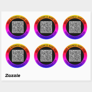 Redondo Seu código QR e Modelo do adesivo de texto persona