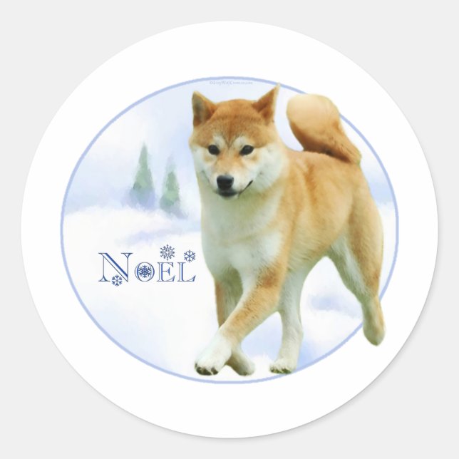 Redondo Shiba Noel - Adesivo (Frente)